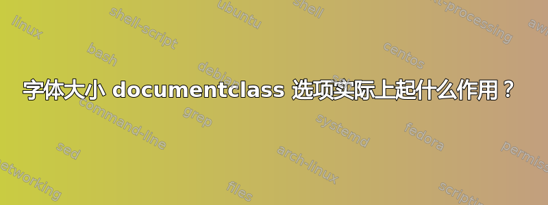 字体大小 documentclass 选项实际上起什么作用？