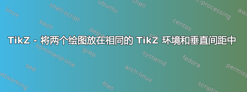 TikZ - 将两个绘图放在相同的 TikZ 环境和垂直间距中