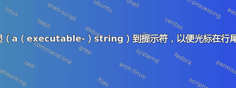 如何回显（a（executable-）string）到提示符，以便光标在行尾闪烁？