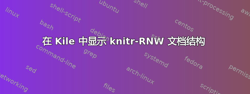 在 Kile 中显示 knitr-RNW 文档结构