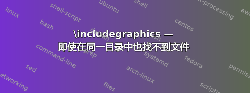 \includegraphics — 即使在同一目录中也找不到文件