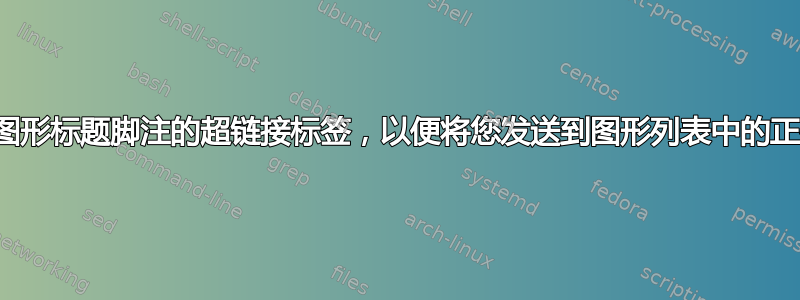 如何获取图形标题脚注的超链接标签，以便将您发送到图形列表中的正确位置？