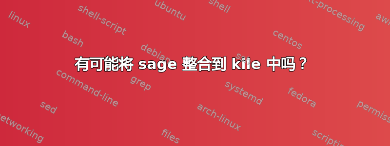 有可能将 sage 整合到 kile 中吗？