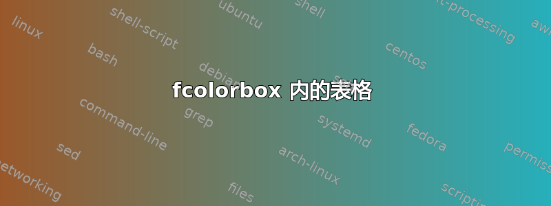 fcolorbox 内的表格