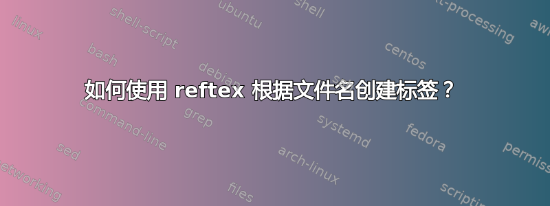 如何使用 reftex 根据文件名创建标签？