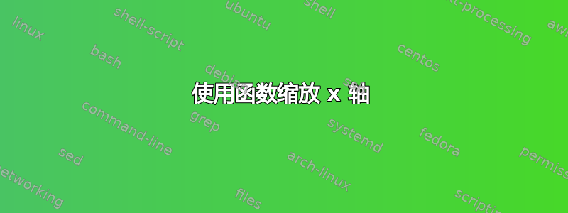 使用函数缩放 x 轴