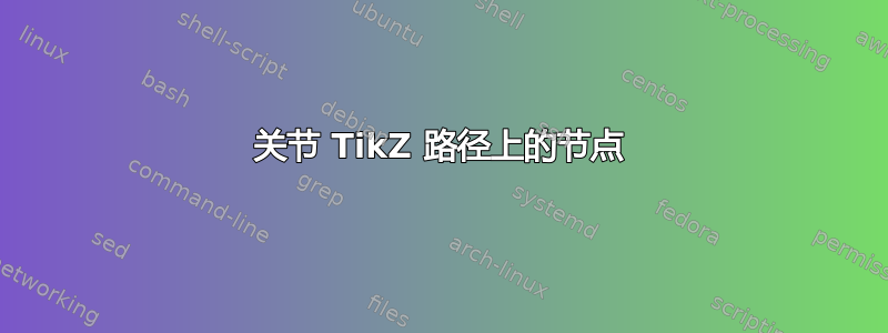 关节 TikZ 路径上的节点