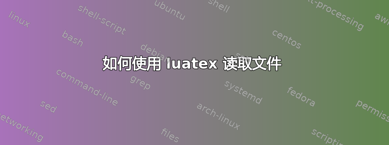 如何使用 luatex 读取文件