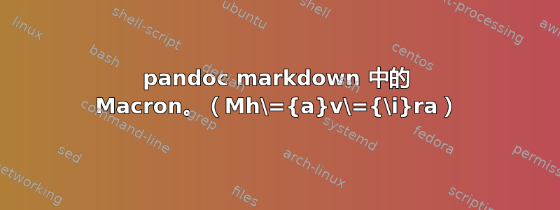 pandoc markdown 中的 Macron。（Mh\={a}v\={\i}ra）