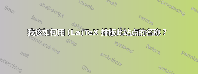 我该如何用 (La)TeX 排版此站点的名称？