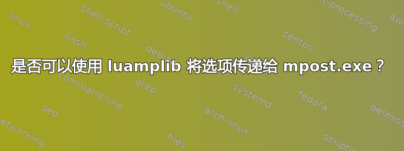 是否可以使用 luamplib 将选项传递给 mpost.exe？