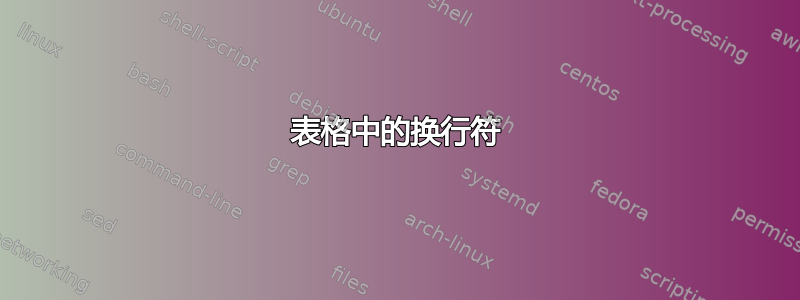 表格中的换行符