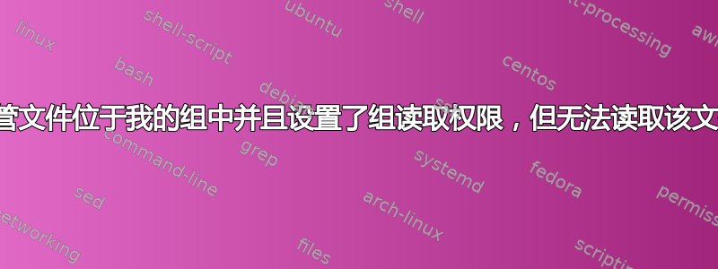 尽管文件位于我的组中并且设置了组读取权限，但无法读取该文件