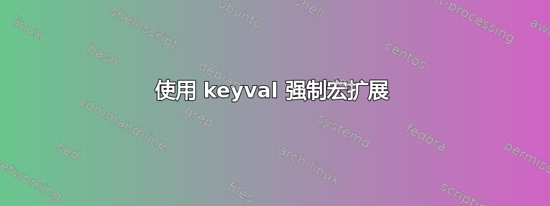 使用 keyval 强制宏扩展