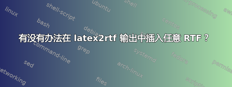 有没有办法在 latex2rtf 输出中插入任意 RTF？