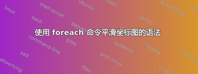 使用 foreach 命令平滑坐标图的语法