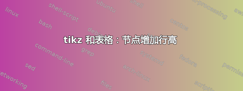 tikz 和表格：节点增加行高