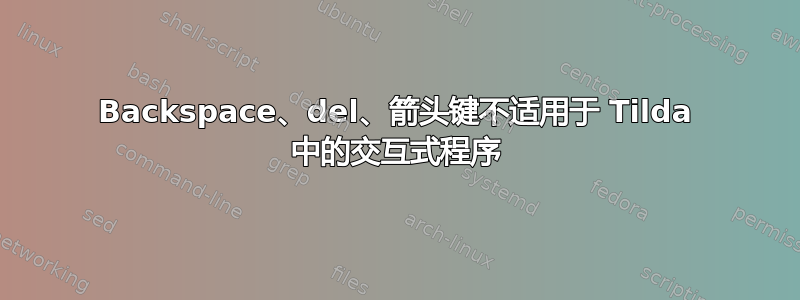 Backspace、del、箭头键不适用于 Tilda 中的交互式程序