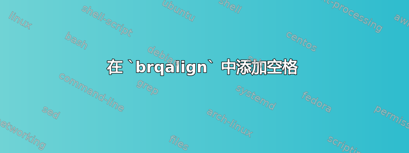 在 `brqalign` 中添加空格