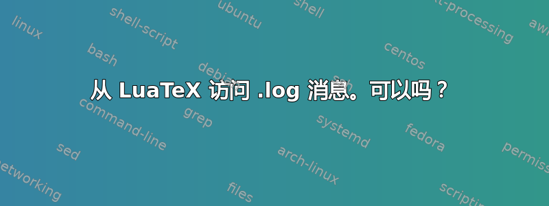 从 LuaTeX 访问 .log 消息。可以吗？