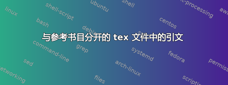 与参考书目分开的 tex 文件中的引文