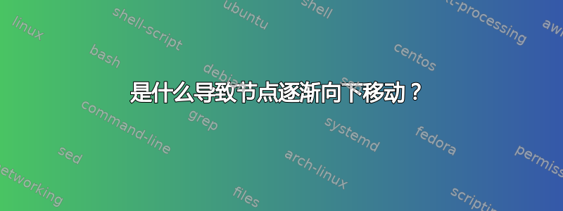 是什么导致节点逐渐向下移动？