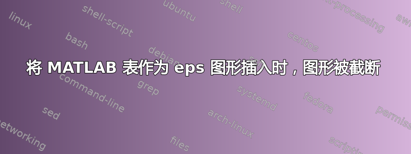 将 MATLAB 表作为 eps 图形插入时，图形被截断