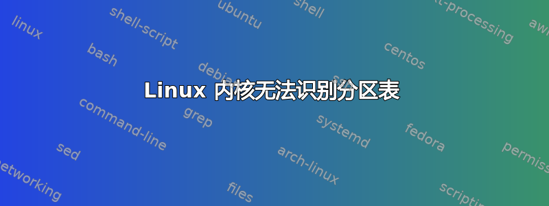 Linux 内核无法识别分区表