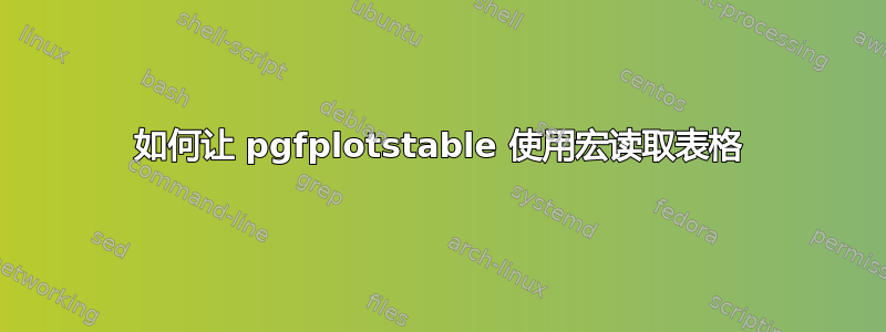 如何让 pgfplotstable 使用宏读取表格