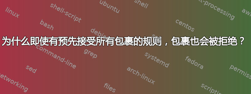 为什么即使有预先接受所有包裹的规则，包裹也会被拒绝？