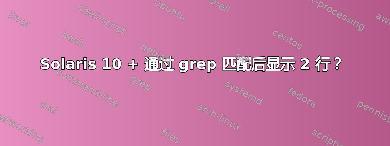 Solaris 10 + 通过 grep 匹配后显示 2 行？