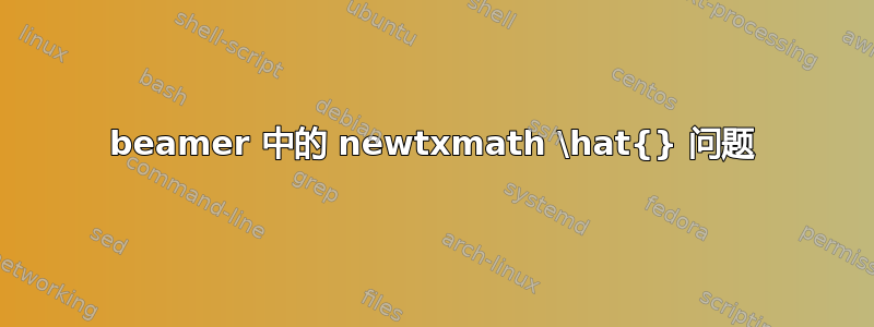 beamer 中的 newtxmath \hat{} 问题