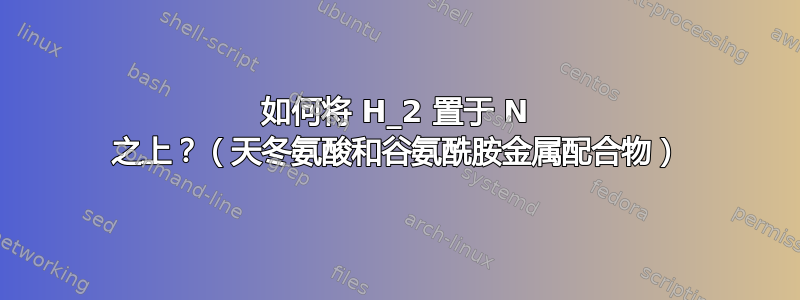 如何将 H_2 置于 N 之上？（天冬氨酸和谷氨酰胺金属配合物）