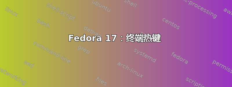 Fedora 17：终端热键