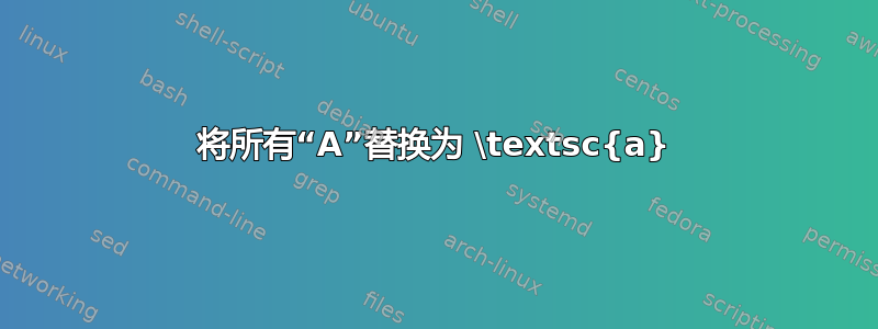 将所有“A”替换为 \textsc{a}