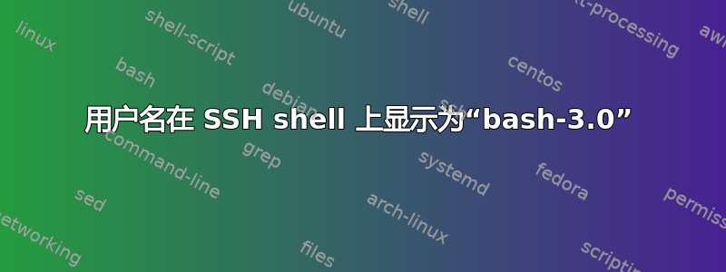 用户名在 SSH shell 上显示为“bash-3.0”