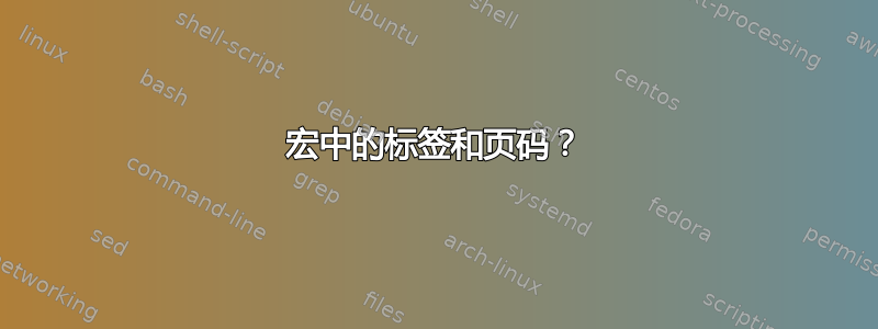 宏中的标签和页码？