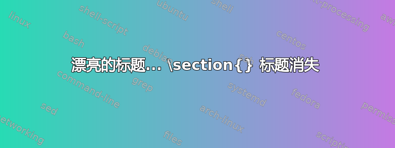 漂亮的标题... \section{} 标题消失