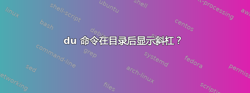 du 命令在目录后显示斜杠？