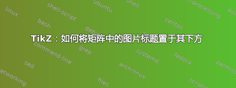 TikZ：如何将矩阵中的图片标题置于其下方