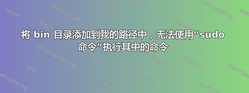 将 bin 目录添加到我的路径中，无法使用“sudo 命令”执行其中的命令