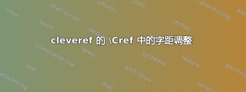 cleveref 的 \Cref 中的字距调整