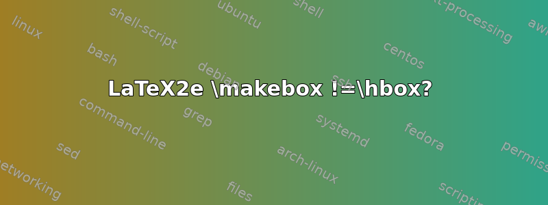 LaTeX2e \makebox !=\hbox?