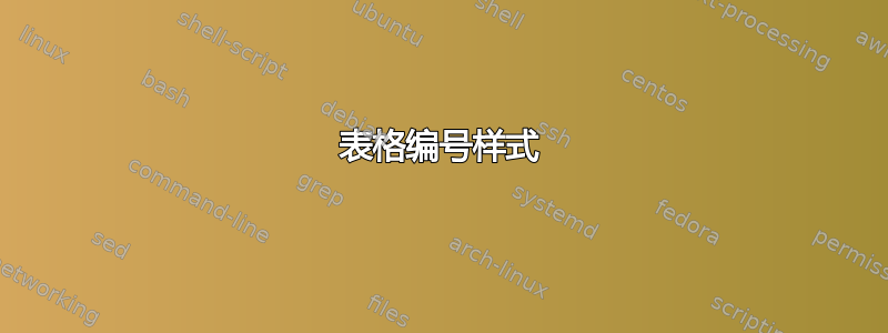 表格编号样式