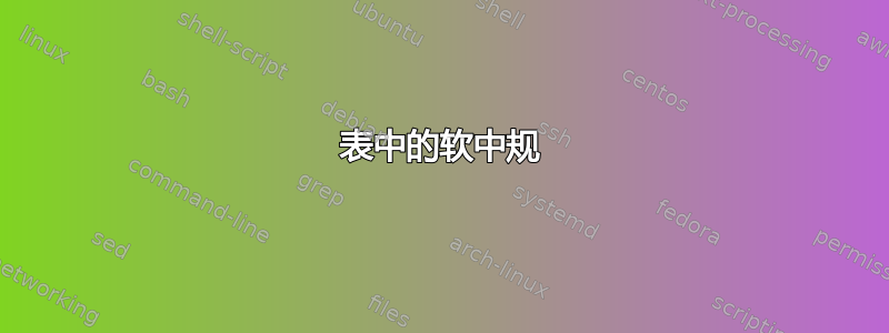 表中的软中规