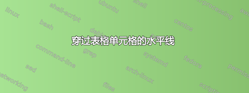 穿过表格单元格的水平线