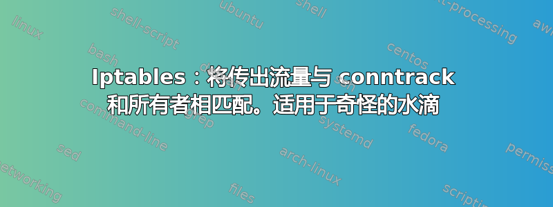 Iptables：将传出流量与 conntrack 和所有者相匹配。适用于奇怪的水滴