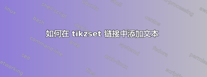 如何在 tikzset 链接中添加文本