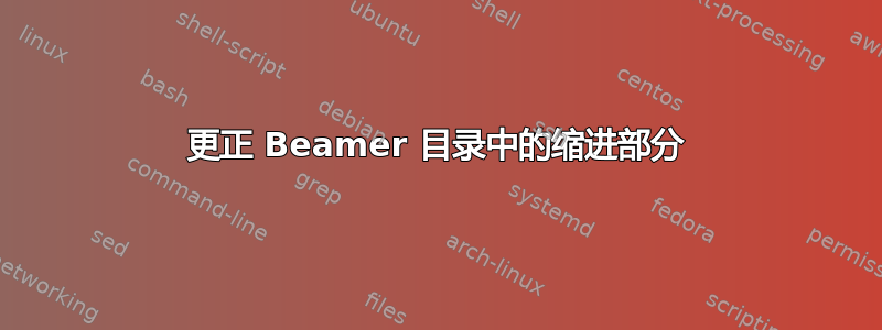 更正 Beamer 目录中的缩进部分