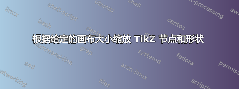 根据给定的画布大小缩放 TikZ 节点和形状